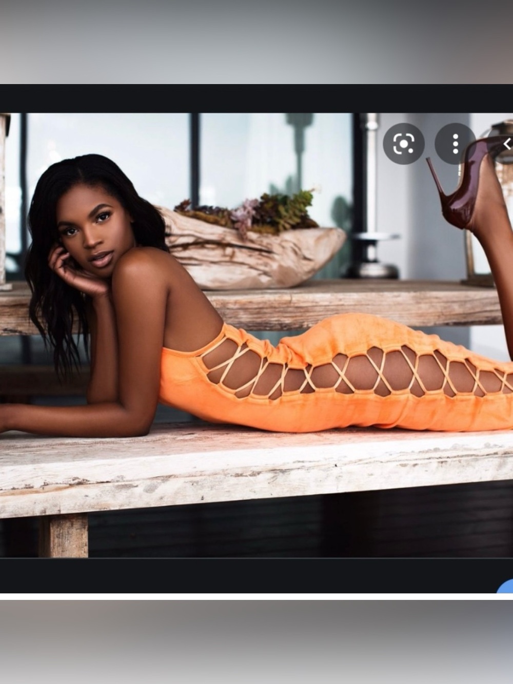 House of CB Zabana Orange Halter Mini Dress with Side Cutouts